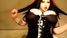 Gothic beauty with gigantic tits