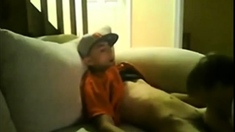 Slim Str8 Thug Boy enjoys Dad's BJ