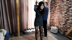 Chinese bondage - Bound in fishnet