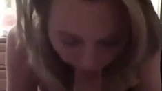 HOMEMADE BLOND BLOWJOB FACIAL CUMSHOT