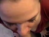 Housegirl Takes Huge Cum Shot Facial