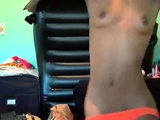 Mixed girl shows her body on cam