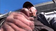 200 grandpa jerk off in puplic