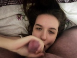 he sat on my face so that I suck his balls, cum on face