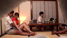 Japanese group sex with pussy licking and fucking