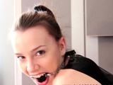 Cute curly brunette solo webcam masturbation