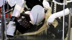 Solo fetish hoe toys her pussy with cucumber and loves it