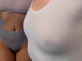 StrapOn Lesbian with big boobs fucks her blonde sexy GF