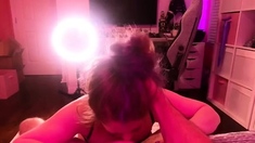 Amateur chubby brunette POV fuck and facial