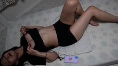 Sexy teen ebony solo toy masturbation
