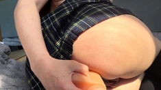Milky ass solo hoe anally toys