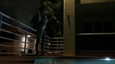 Outdoor Solo Masturbation Scene With Curly Blonde