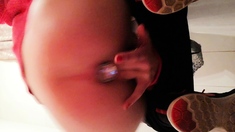 Amateur double toy masturbation