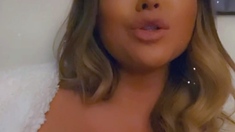 Horny busty blonde babe with big boobs