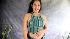 Cute curly brunette solo webcam masturbation