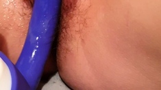 Big titted blonde milf solo toying