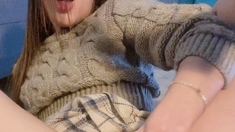 Pussy masturbation in close up with gorgeous blonde teen