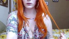 Skinny pierced amateur redhead rough fucking huge toys