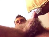 Muscular Blue-Eyed Hunk Masturbates with Pillow