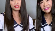 Brunette tranny ladyboy shemale sucked and sucking