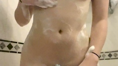 Small titted brunette amateur anal nailed at home