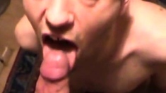 Older Neighbor Enjoys Sucking My Big Cock