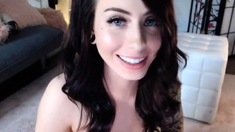 Cute curly brunette solo webcam masturbation