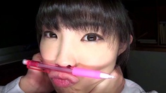 Japanese teen getting toyed and extremely tickled
