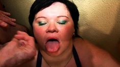 Busty amateur girlfriend blowjob with cumshot