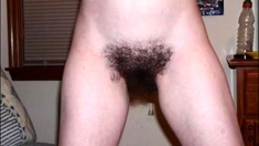 Bushy Girl's Pussy - Close-up View