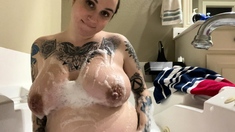 Busty brunette with big boobs rides cock