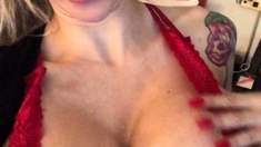 Beautiful Blond Babe With Big Boobs Masturbating