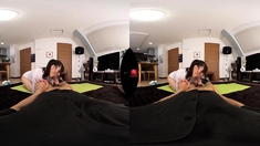 Delirious brunette whore riding big cock hardcore