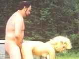 Fat fuck lays into a gorgeous blonde babe by the side of the road