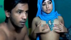 Sexy horny Muslim girl taboo sex on webcam