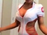 Great blowjob from busty nurse