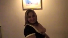 British Latex Amateur Maid Riding Cock