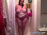 Sexy BBW Stripping in the shower - CassianoBR