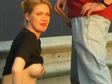 Beautiful blonde with perfect tits gets a messy facial!