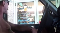 Str8 drive-thru with his dick out