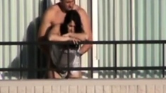 couple fucks on hotel balcony