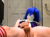 Another Japanese teen CD cosplay masturbates